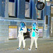 Ginatrico teenagers duo in eunuch sneakers / Adolescentes suédoises en espadrilles eunuques -  Ängelholm / Suède - Sweden.  23 octobre 2008-  Négatif RVB aux couleurs ravivées