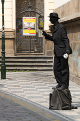 Man in Black - Street performer in Prague