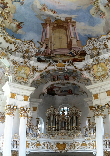 Wieskirche: Die Orgel der Wieskirche. ©UdoSm