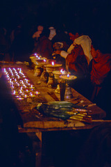 Sacrificial offering butter lamps
