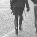Dimani Swedish blond Lady in Dominatrix Boots /  Blonde suédoise en bottes à talons aiguilles -  Ängelholm / Suède - Sweden.   23-10-2008 -  N & B