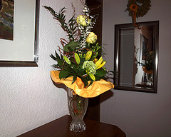Blumen für die Gastgeberin