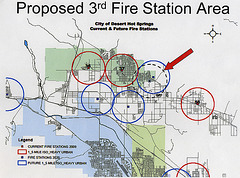 Proposed Fire Station Locations in blue