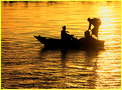 Fischer im Abendlicht /Fishermen and sunset