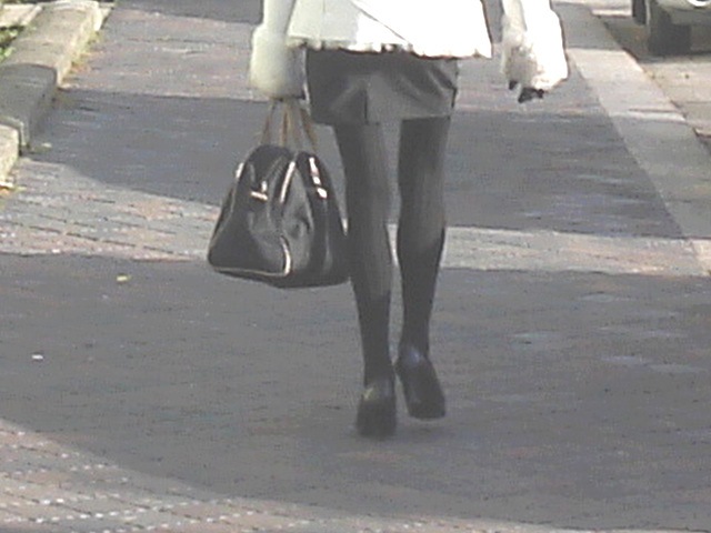 Triss blond Lady with a short skirt in high heels /  Blonde Triss en jupe courte et talons hauts - Ängelholm / Sweden - Suède. 23-10-2008