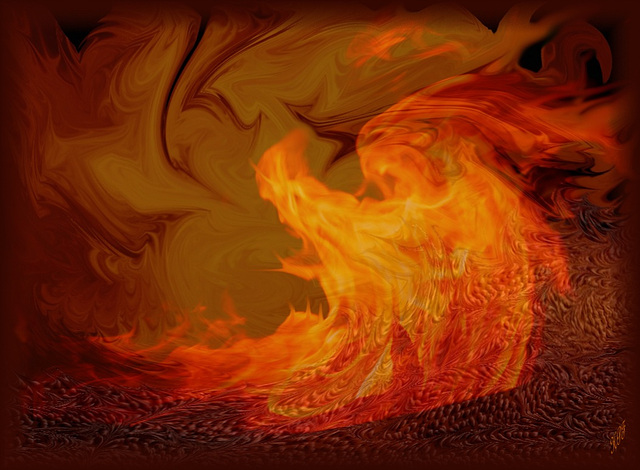 Flammes d'enfer dédiées à Blendo