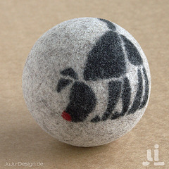 felted ball dog toy