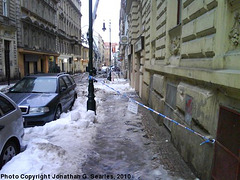 Unsafe Snow on Pstrossova, Prague, CZ, 2010