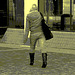 La jeune blonde Synsam en bottes à talons hauts moyens / Synsam Swedish blond Lady in tight heans with sexy low-heeled Boots - Ängelholm / Suède - Sweden.  23-10-2008 - Vintage postérisé