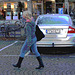 La jeune blonde Synsam en bottes à talons hauts moyens / Synsam Swedish blond Lady in tight heans with sexy low-heeled Boots - Ängelholm / Suède - Sweden.  23-10-2008 - Postérisation