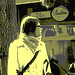 Grande rouquine avec lunettes en talons plats / Tall readhead Lady with glasses on flats - Ängelholm / Suède - Sweden. 23 octobre 2008 - Vintage postérisé
