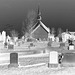 Cimetière et église / Church and cemetery - St-Eugène / Ontario, CANADA -  04-04-2010 - N & B en négatif