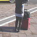 La jeune Dame SkaneExpressen en jupe courte et bottes à talons plats / SkaneExpressen pony tail Lady in short skirt and sexy flat boots  Ängelholm / Suède- Sweden .  23-10-2008