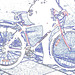 La Dame cycliste Faniback Loke en bottes à pédales / Faniback Loke booted biker Lady - Copenhague, Danemark / Copenhagen, Denmark.  20-10-2008. - Contours de couleurs