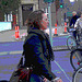 La Dame cycliste Faniback Loke en bottes à pédales / Faniback Loke booted biker Lady - Copenhague, Danemark / Copenhagen, Denmark.  20-10-2008.-  Postérisation