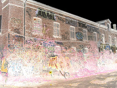 La maison Flex house / Christiania -  Copenhague / Copenhagen.  26 octobre 2008 - Négatif RVB