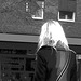 Seb blond in kitten heeled boots / Blonde Seb en bottes à talons bas - Ängelholm / Suède - Sweden - 23-10-2008 - N & B postérisé