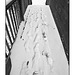 Snow Black and White Footprints