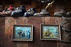 shoes and paintings
