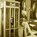 La Bell en talons hauts /  The Bell Lady in high heels - Montréal, Québec. CANADA -  24-04-2010 / Sepia
