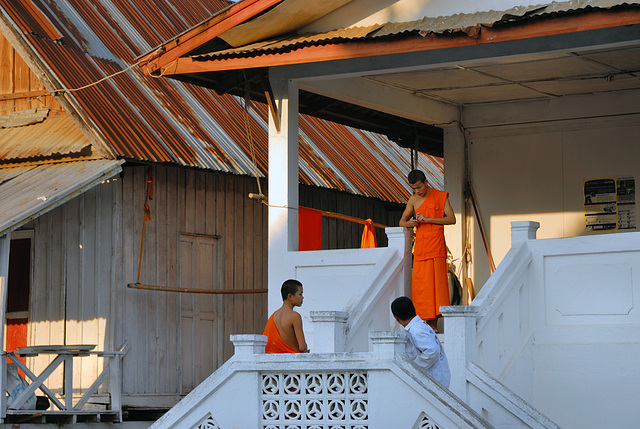Monks housing in the Wat Phone Xai complex