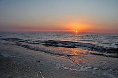 Sonnenuntergang an der Nordsee bei Ostende