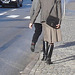 Dame blonde du bel âge en bottes de cuir à talons plats / Blond swedish mature Lady in chunky flat heeled boots - Båstad / Sweden - Suède.  25 octobre 2008.