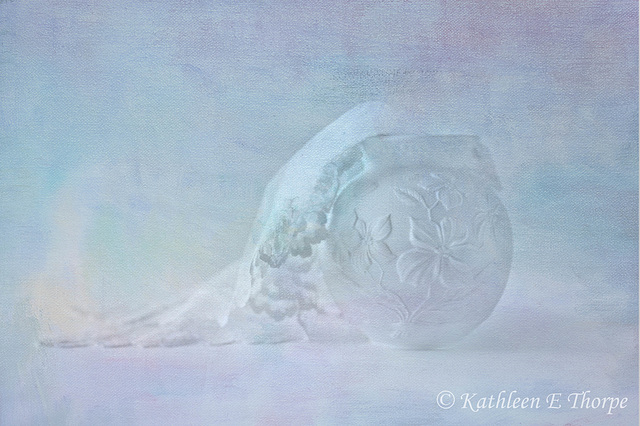 Vase and Veil in French Kiss Impressionist Texture
