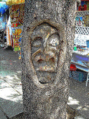 Visage d'arbre / Artistic tree's face  - Place de l'artisanat  / Peinture à l'huile