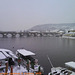 Vltava and Karluv Most from Manesuv Most in the Snow, Prague, CZ, 2010