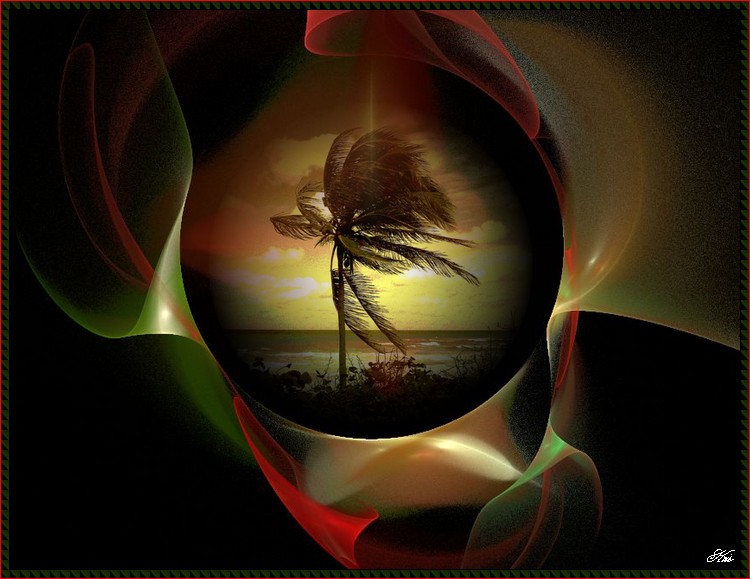 Vent et palmier / Wind and palm tree - Création Krisontème