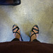 Christiane  -  Sandales de cuir à talons hauts / Leather high-heeled sandals .