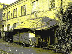 Le bâtiment Deck  /  The Deck building - Christiania / Copenhague - Copenhagen.  26 octobre 2008 - Vintage postérisé