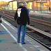 Observateur de voie ferrée /  Railway observer - Ängelholm  / Suède - Sweden.  23-10-2008  - Postérisation