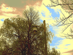 Parc du centre-ville / Downtown park -  Dans ma ville / Hometown - 24 avril 2010  - Sepia postérisé avec bleu photofiltré