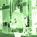 Typique jeune blonde suédoise en mini-jupe et bottes à talons hauts / Typical Swedish blond in high-heeled boots and miniskirt - sexy  - Ängelholm / Suède - Sweden.  23-10-2008 - Sepia négatif