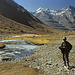 Our Sherpa beside the Lhachu river