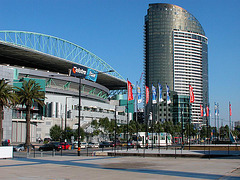 Docklands Stadium and the tower