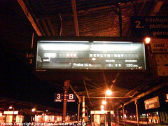 Late Metropol Displayed on Platform Trainboard, Brno Hlavni Nadrazi, Brno, Jihomoravsky Kraj, Moravia (CZ), 2010