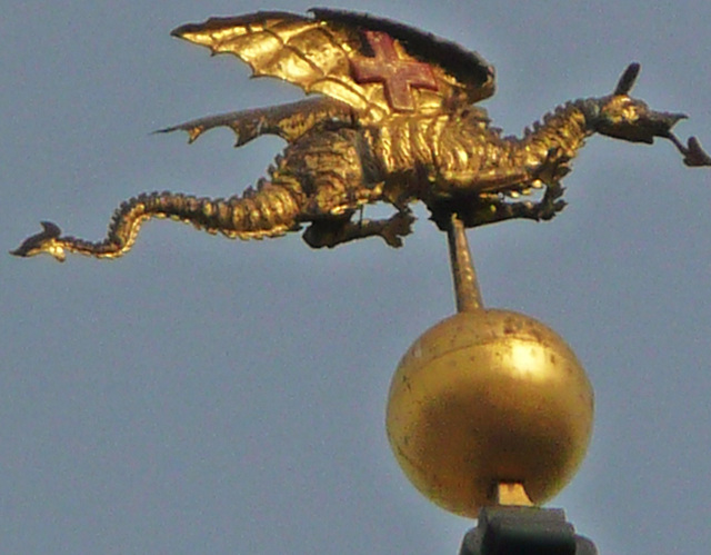 dragon weathervane, st.mary le bow, london.