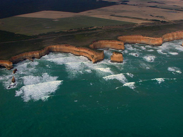 The Twelve Apostles coast an aerial photo