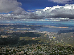 Panorama view from the Mount Wellington