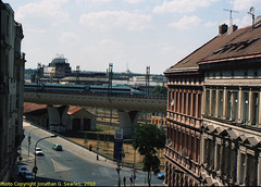 Pendolino on New Linka 011 Seen from the Old 171, Prague, CZ, 2010