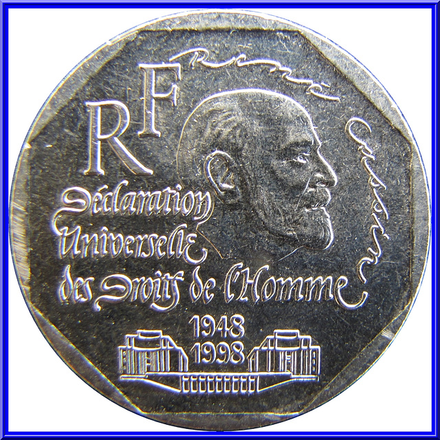 2 Francs Commémorative René Cassin 1998 Avers