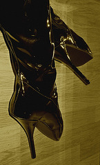 Lady Yerim avec / with permission / Cuissarde ballet / Ballet thigh boots - Sepia