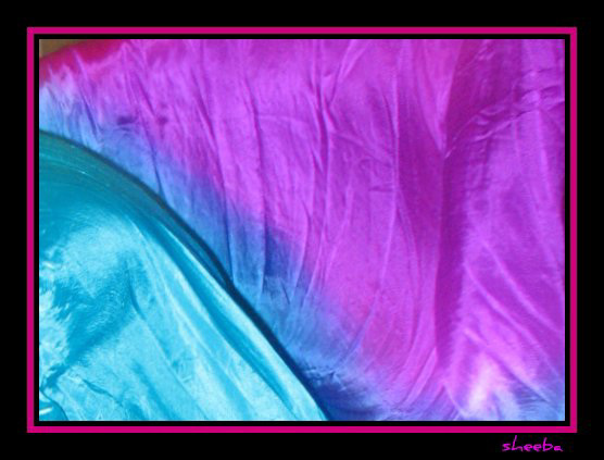 Free-flowing framed silk fans veils...