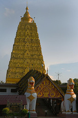 Chedi at Wat Wang Wiwekaram in Sangklaburi