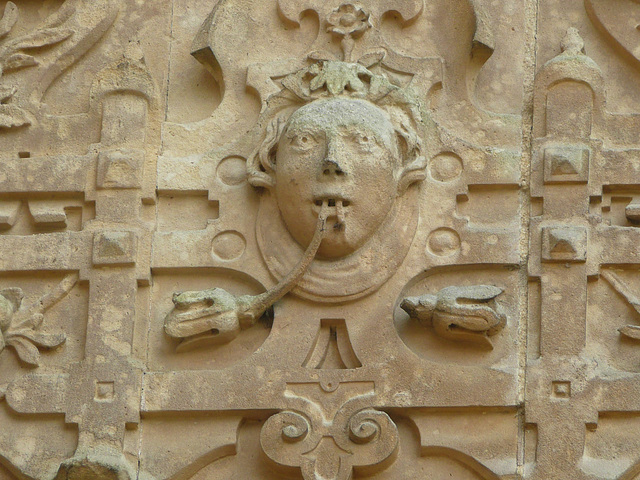 audley end , green man on porch