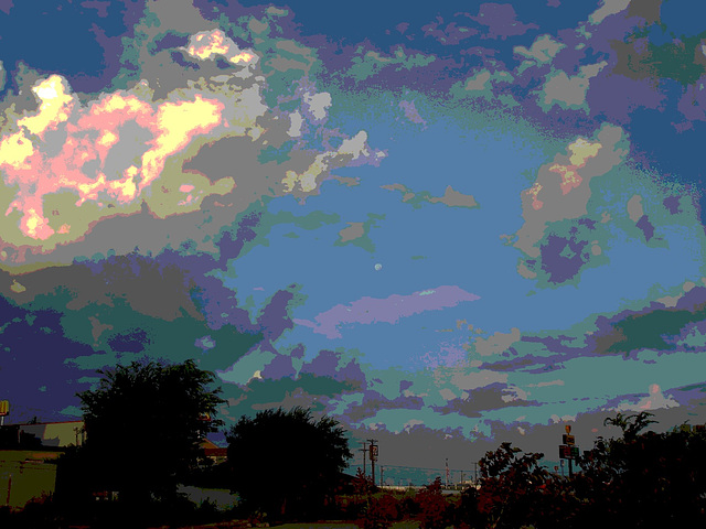 Ciel et nuages  / Sky and clouds - Hillsboro, Texas. USA. 28 juin 2010 - Postérisation