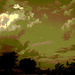 Ciel et nuages  / Sky and clouds - Hillsboro, Texas. USA. 28 juin 2010 - Sepia  postérisé